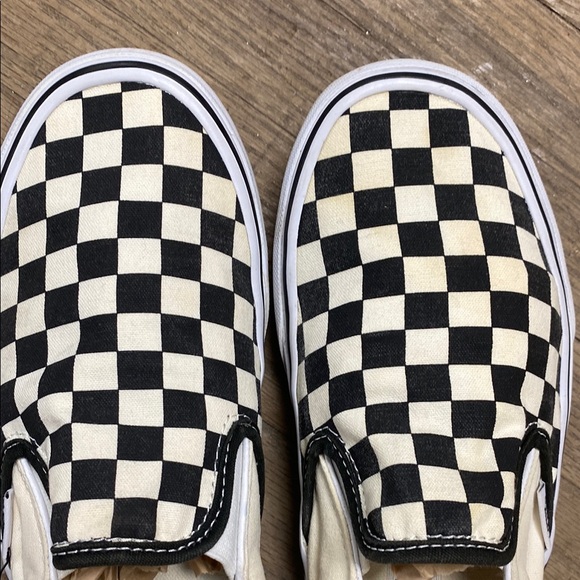 Vans Black and White Checkered Slip-On Sneakers - Picture 5 of 5